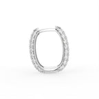 18K Pave Diamond Hoop Earrings — SIDE VIEW
