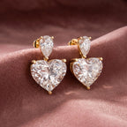 18K Pear Heart Diamond Drop Earrings — AI cloth, in-house