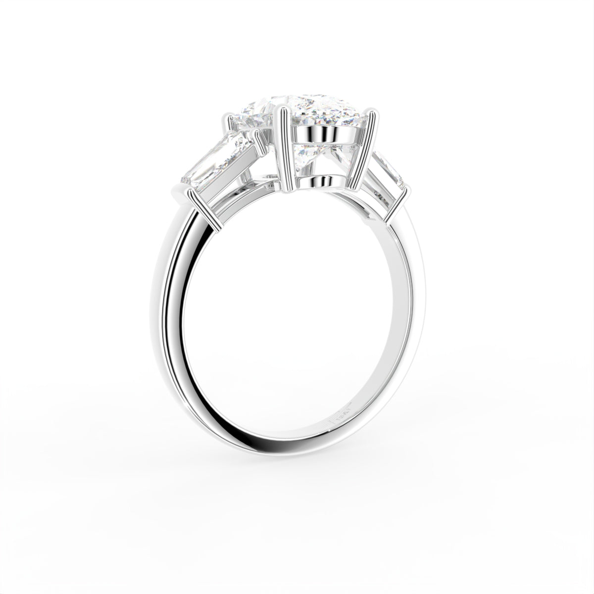 vimg:Z00313|18K Trilogy Oval Diamond Ring — 3D VIEW