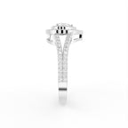 18K Halo Diamond Engagement Ring — SIDE