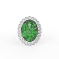 18K Halo Oval Diamond Ring — TOP