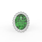18K Halo Oval Diamond Ring — TOP
