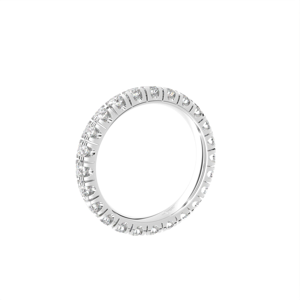14K Full Eternity Diamond Ring — 3D VIEW