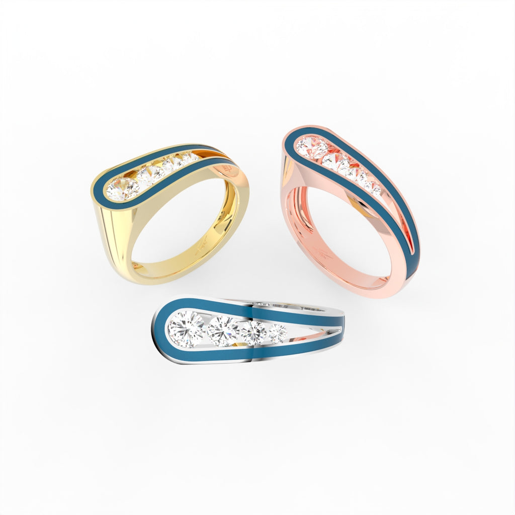 Sterling Silver Diamond Ring — 3 COLOR