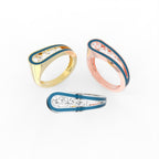 Sterling Silver Diamond Ring — 3 COLOR