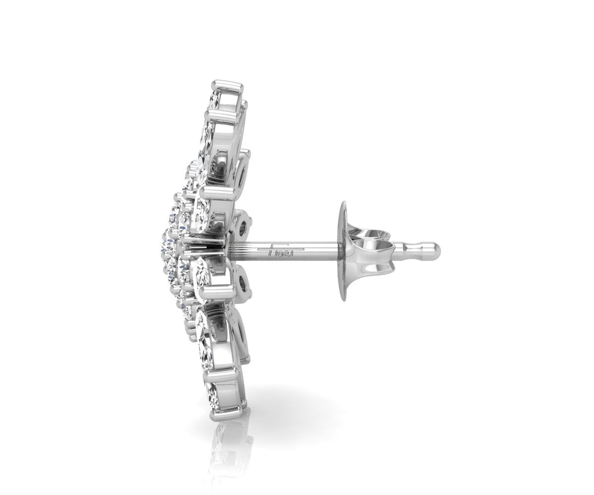 18K Bespoke Diamond Earrings — SIDE VIEW