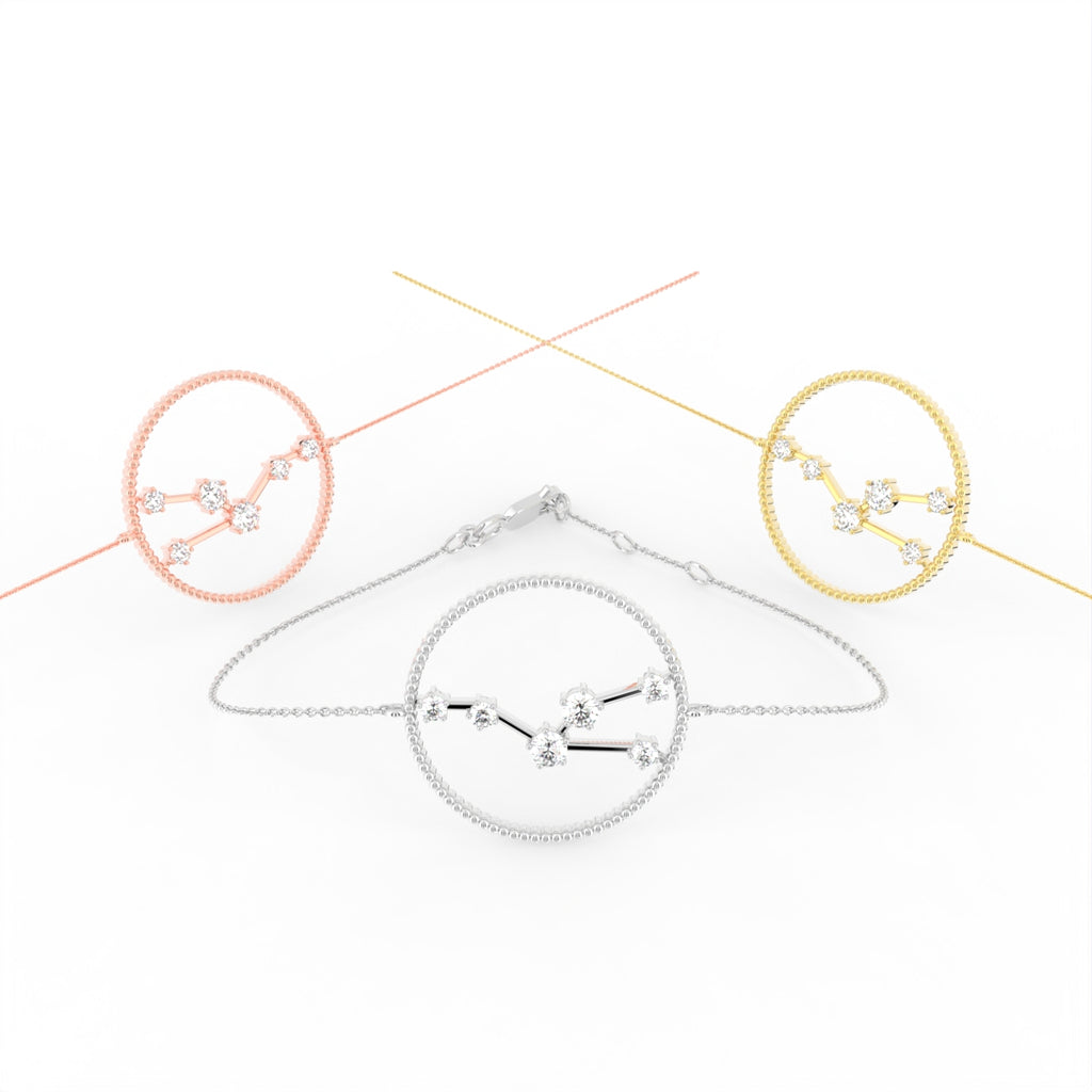 18K Taurus Constellation Diamond Bracelet — 3 COLOR