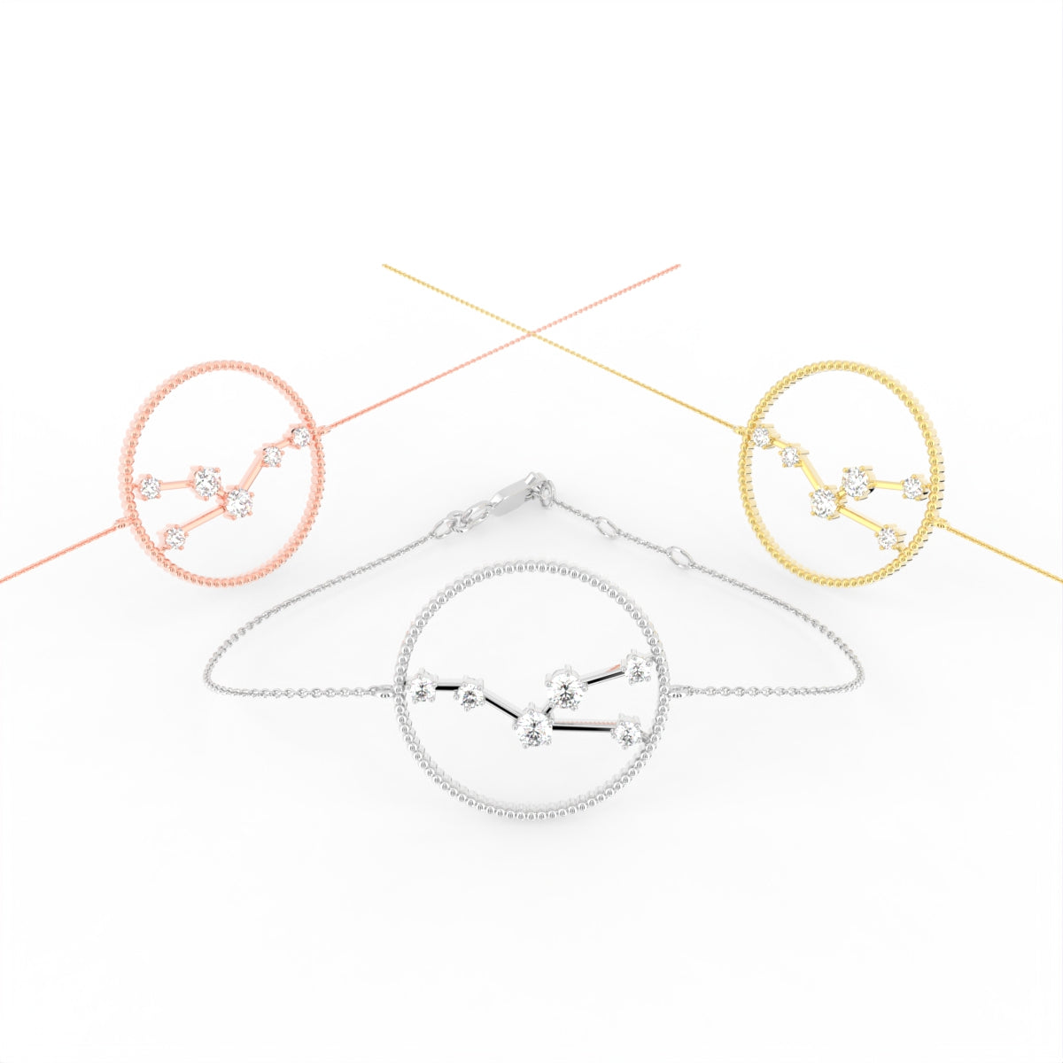 18K Taurus Constellation Diamond Bracelet — 3 COLOR