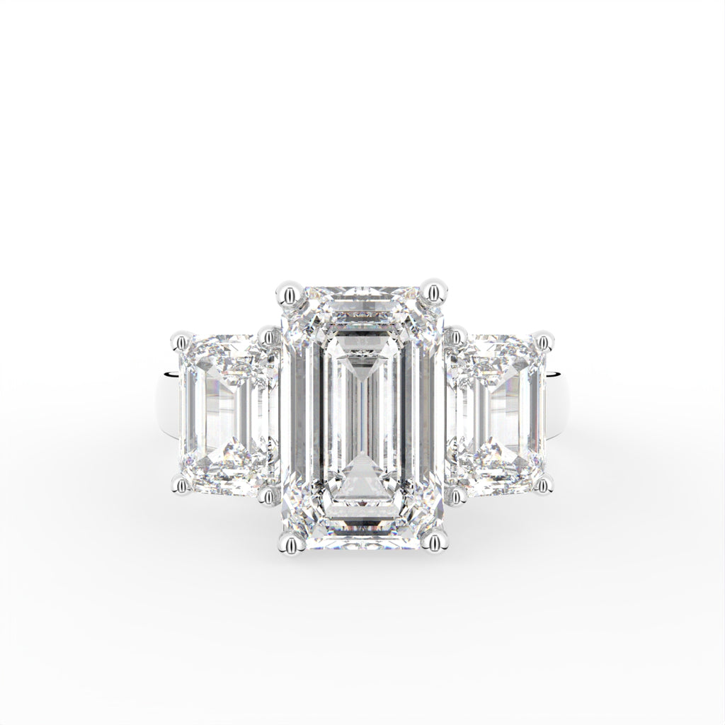 18K Trilogy Diamond Engagement Ring — TOP