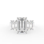 18K Trilogy Diamond Engagement Ring — TOP