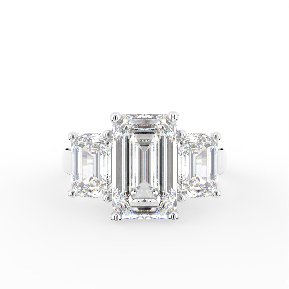 18K Trilogy Diamond Engagement Ring — TOP