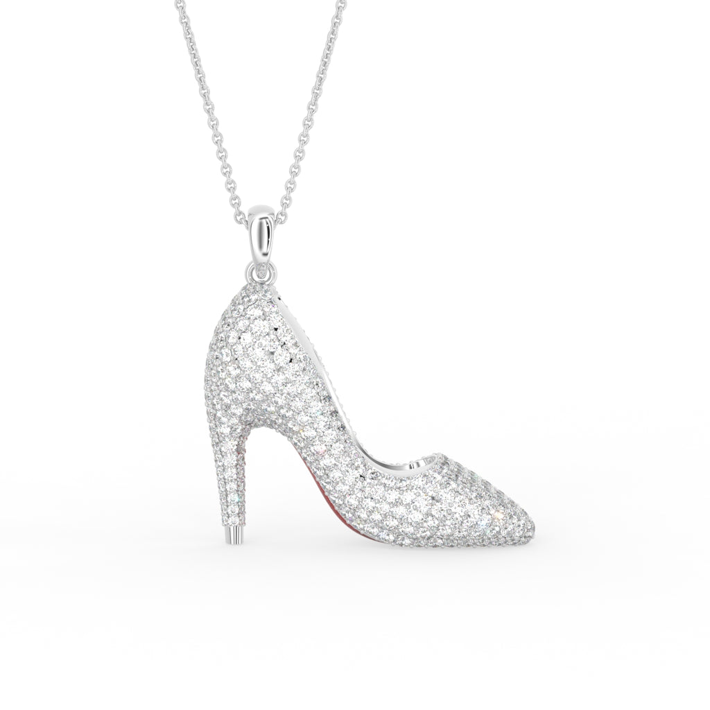 18K Stiletto Pave Diamond Pendant — FRONT