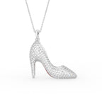 18K Stiletto Pave Diamond Pendant — FRONT