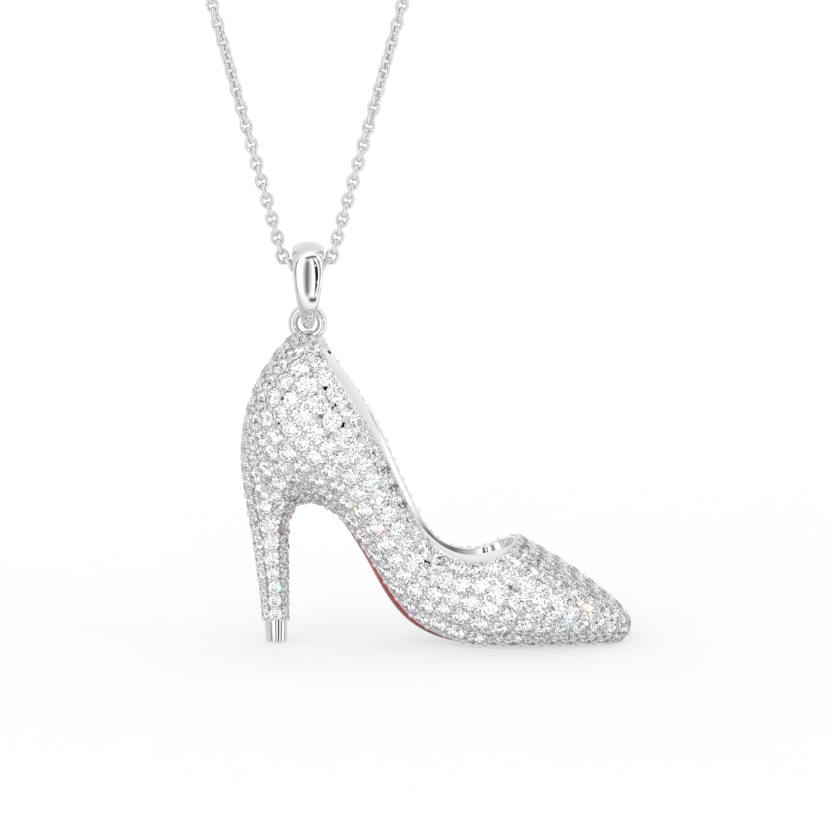 18K Stiletto Pave Diamond Pendant — FRONT