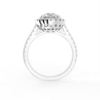 18K Halo Round Diamond Engagement Ring — FRONT