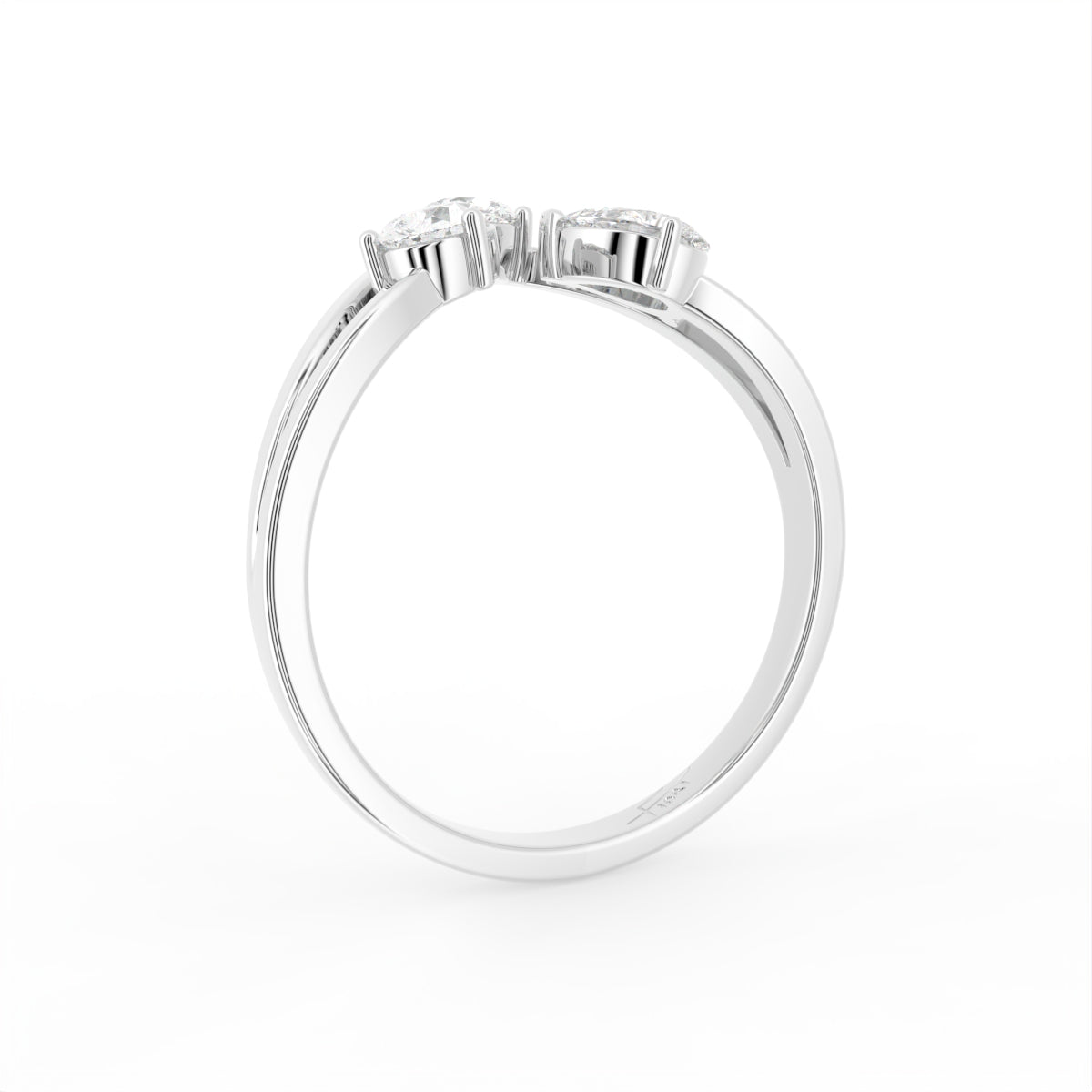 18K Bespoke Pear Diamond Ring — 3D VIEW