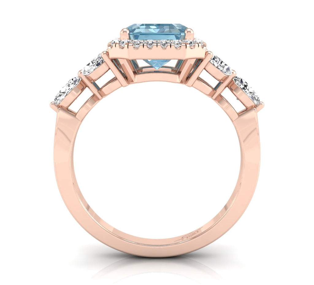vimg:Z00222|18K Bespoke Emerald Cut Diamond Engagement Ring — FRONT