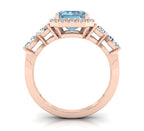 vimg:Z00222|18K Bespoke Emerald Cut Diamond Engagement Ring — FRONT