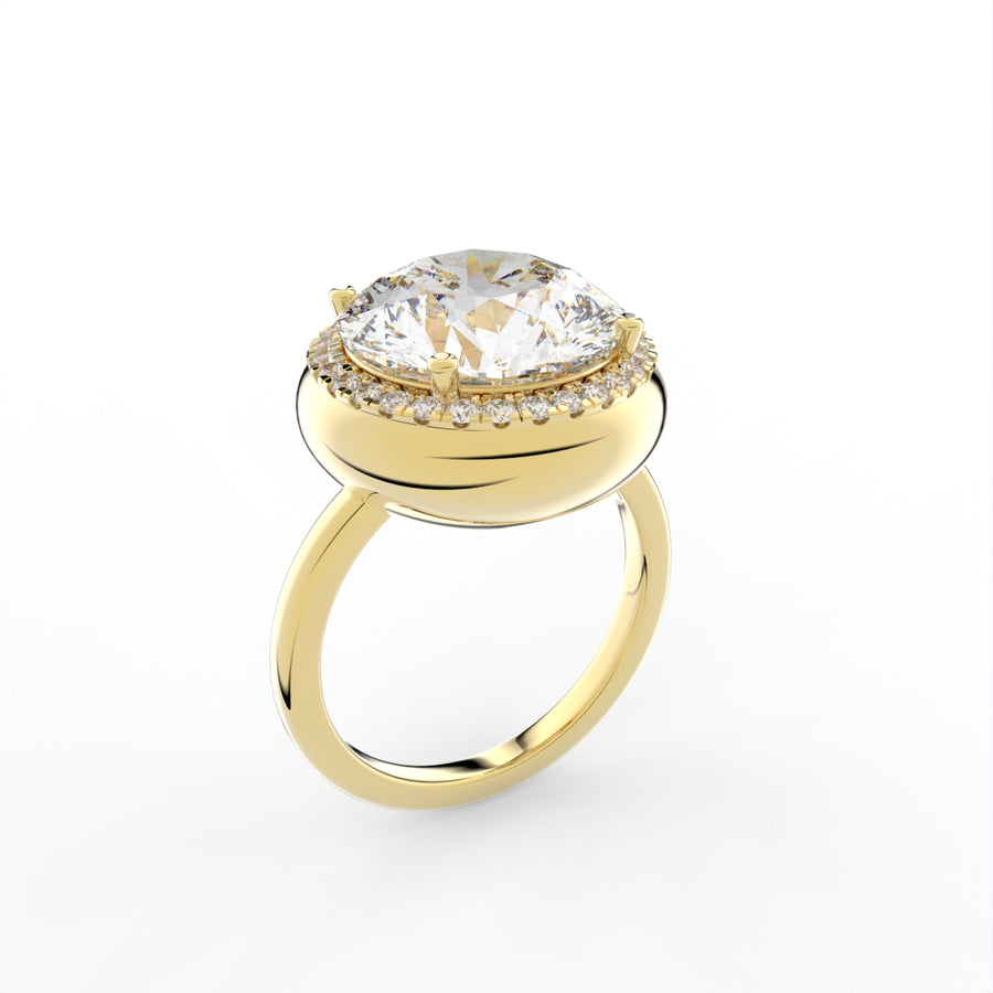 Sterling Silver Round Diamond Ring