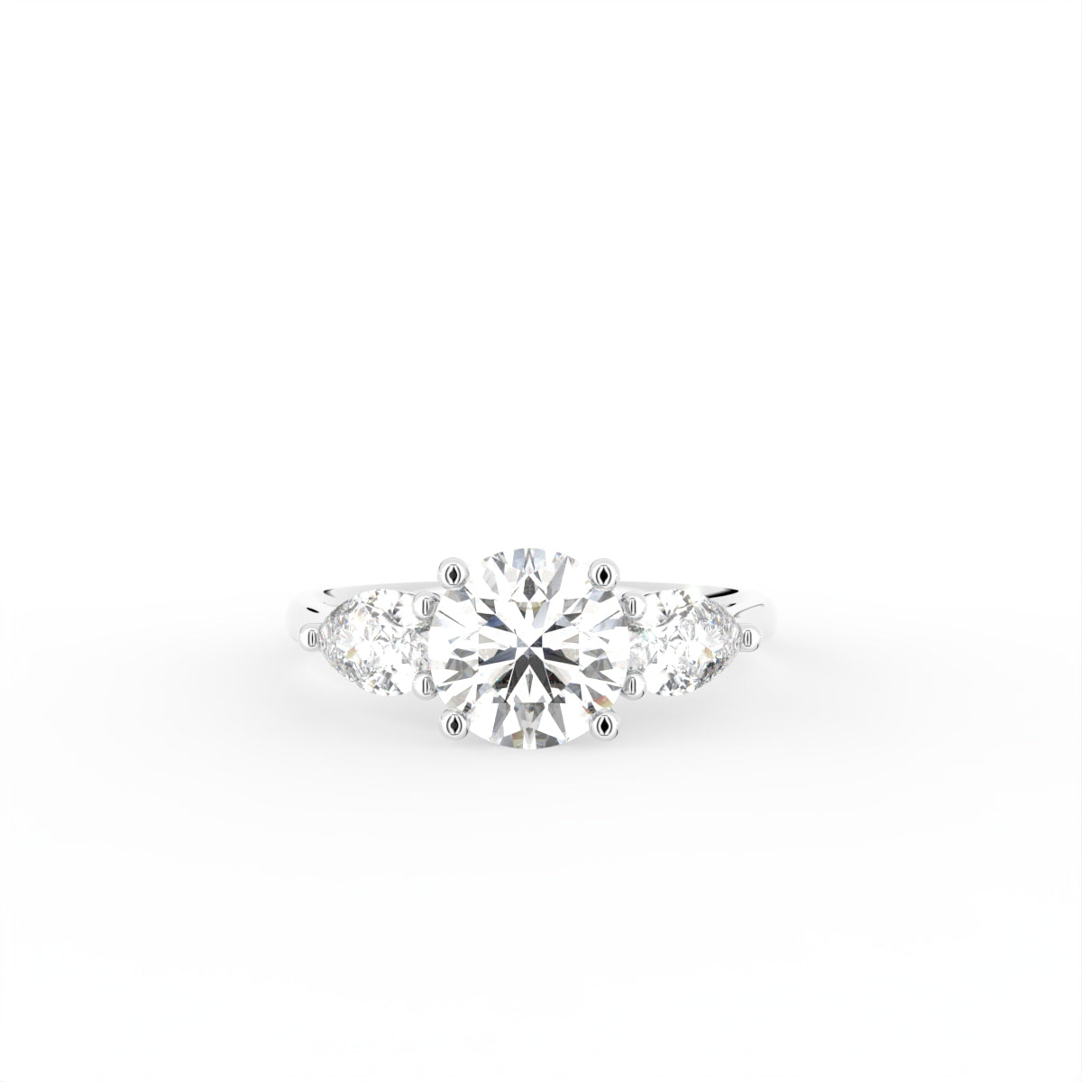 18K Trilogy Diamond Ring — TOP