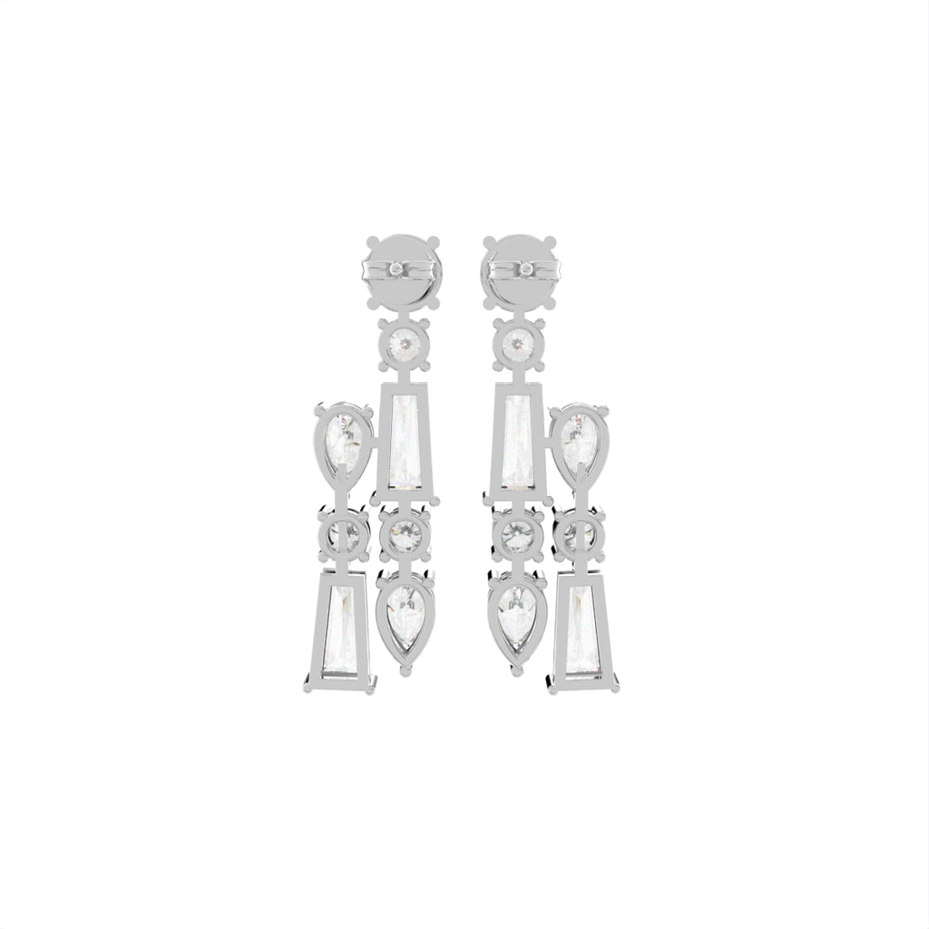18K Bespoke Diamond Dangle Earrings — BACK
