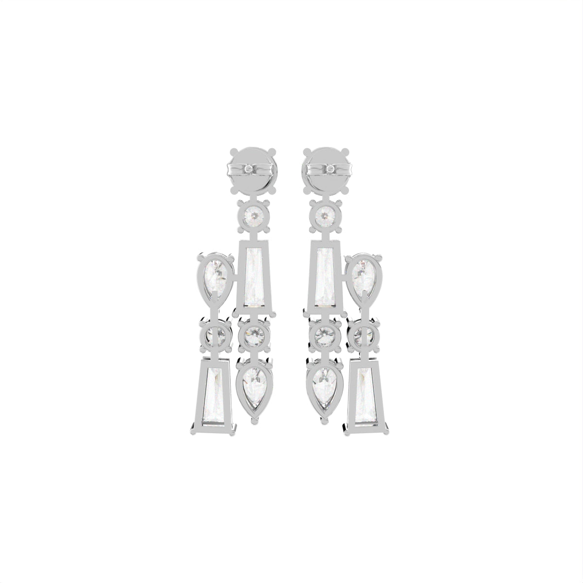 18K Bespoke Diamond Dangle Earrings — BACK
