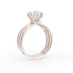 vimg:FJ6267|vimg:FJ3514|18K Two Tone Solitaire Round Diamond Engagement Ring — 3D VIEW
