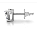 18K Triangle Solitaire Diamond Earrings — SIDE VIEW