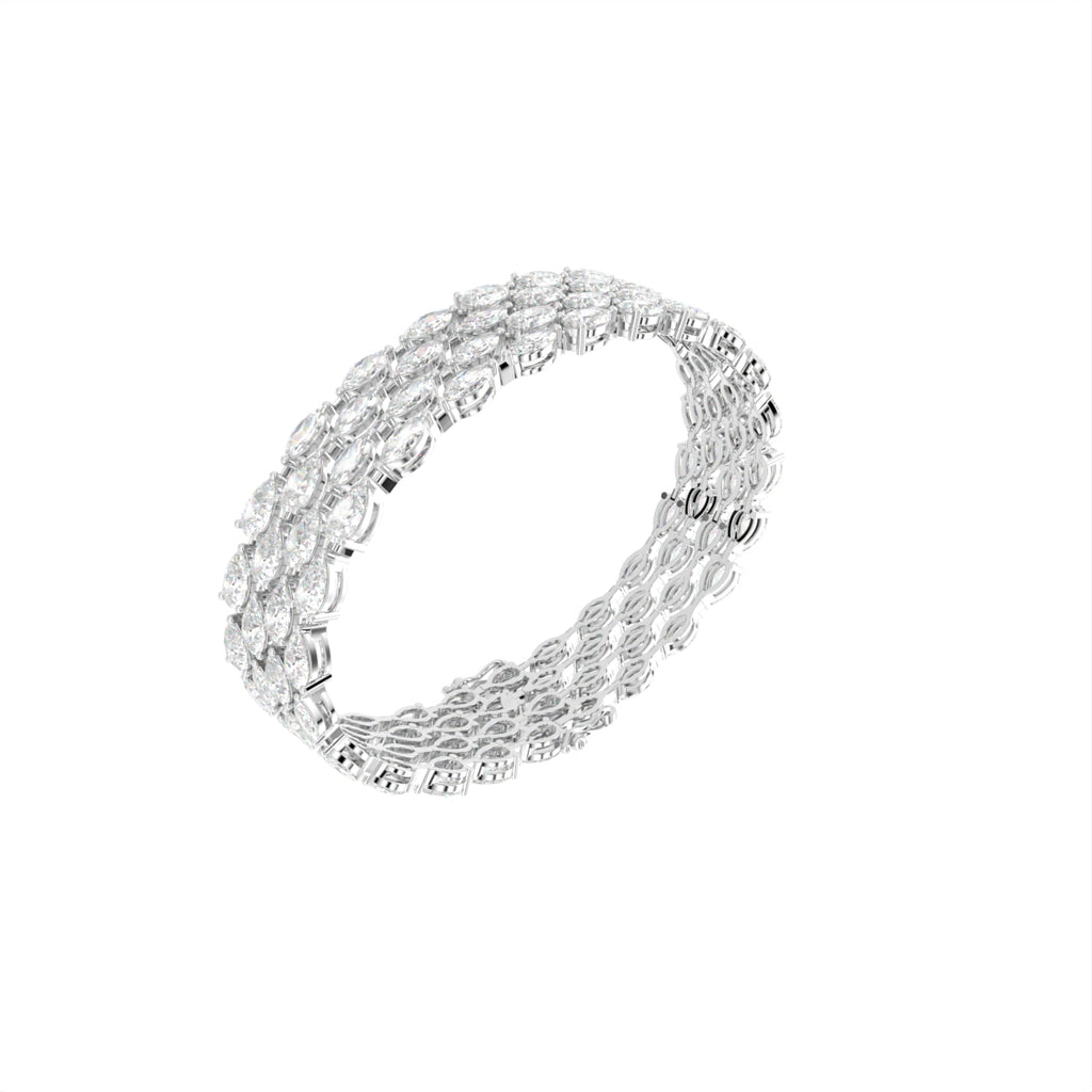 18K Gold Marquise Diamond Bracelet — 3D VIEW