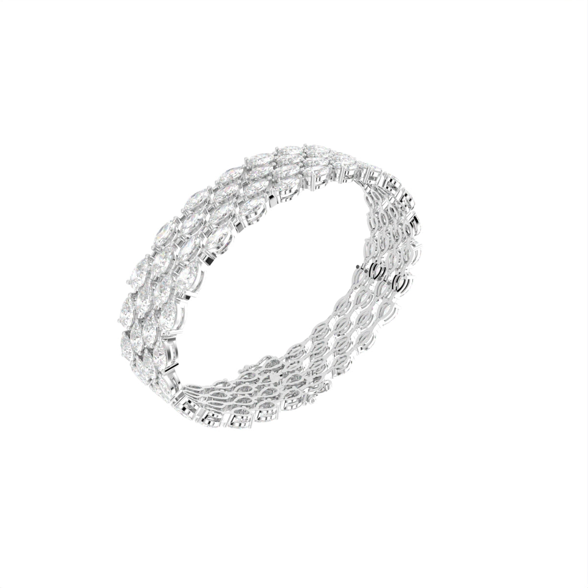 18K Gold Marquise Diamond Bracelet — 3D VIEW