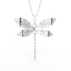 18K Dragonfly Marquise Diamond Pendant — BACK