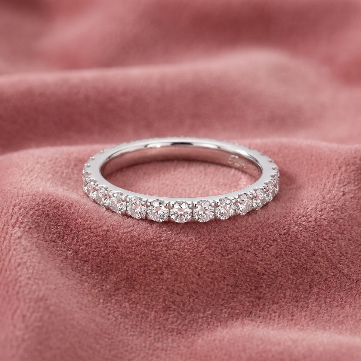 18K Eternity Diamond Ring — AI cloth, in-house