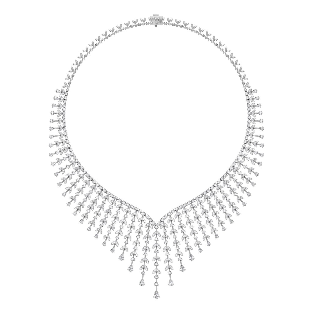 18K Asymmetric Diamond Necklace — TOP