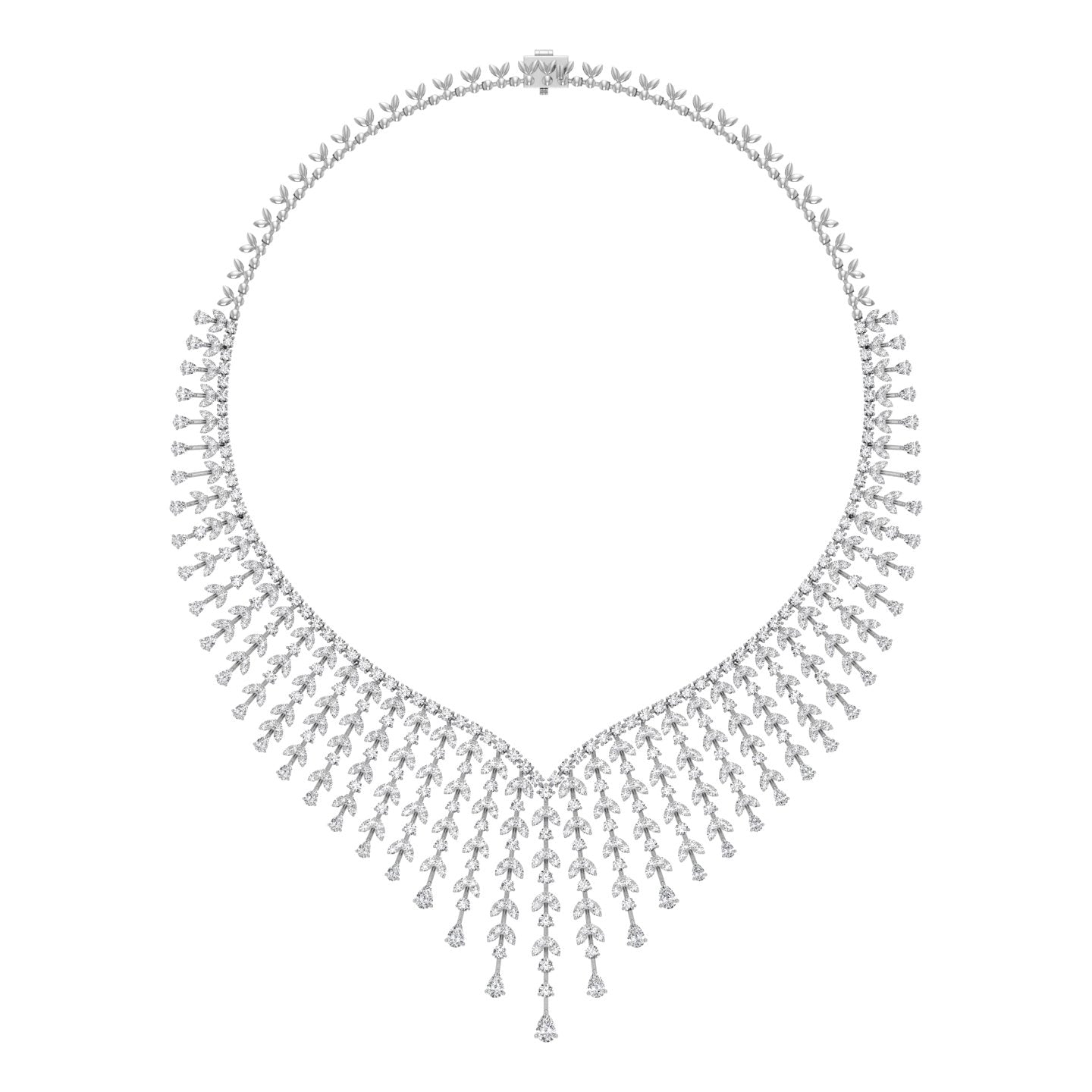 18K Asymmetric Diamond Necklace — TOP