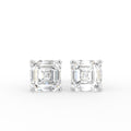 18K Asscher Solitaire Diamond Earrings — TOP