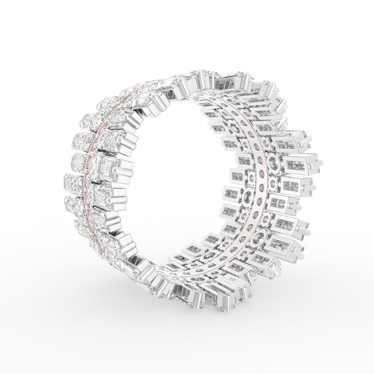 vimg:Z00007(PINK)|18K Bespoke Yellow Diamond Baguette Ring — 3D VIEW