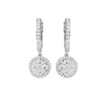 18K Halo Round Diamond Huggie Earrings — TOP