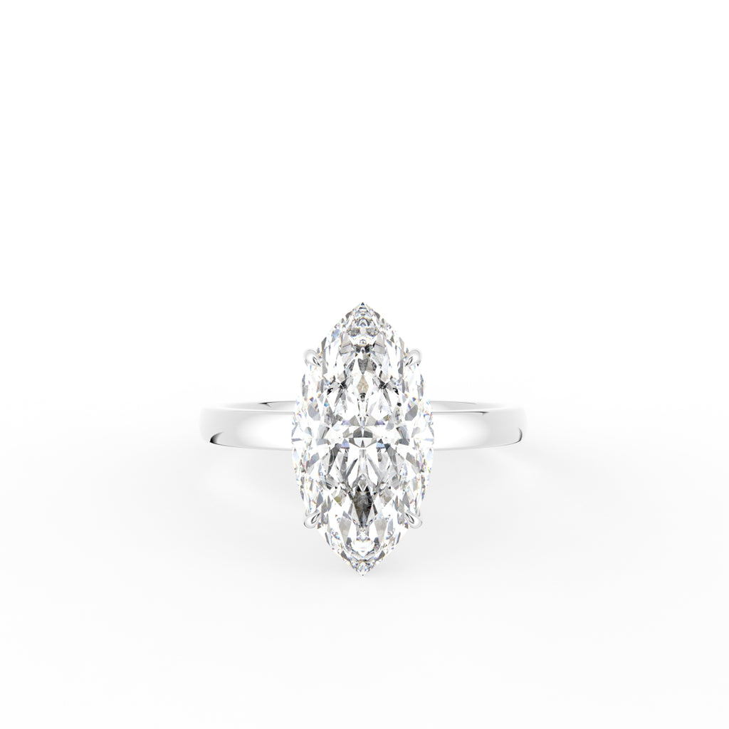 18K Solitaire Marquise Diamond Ring — TOP