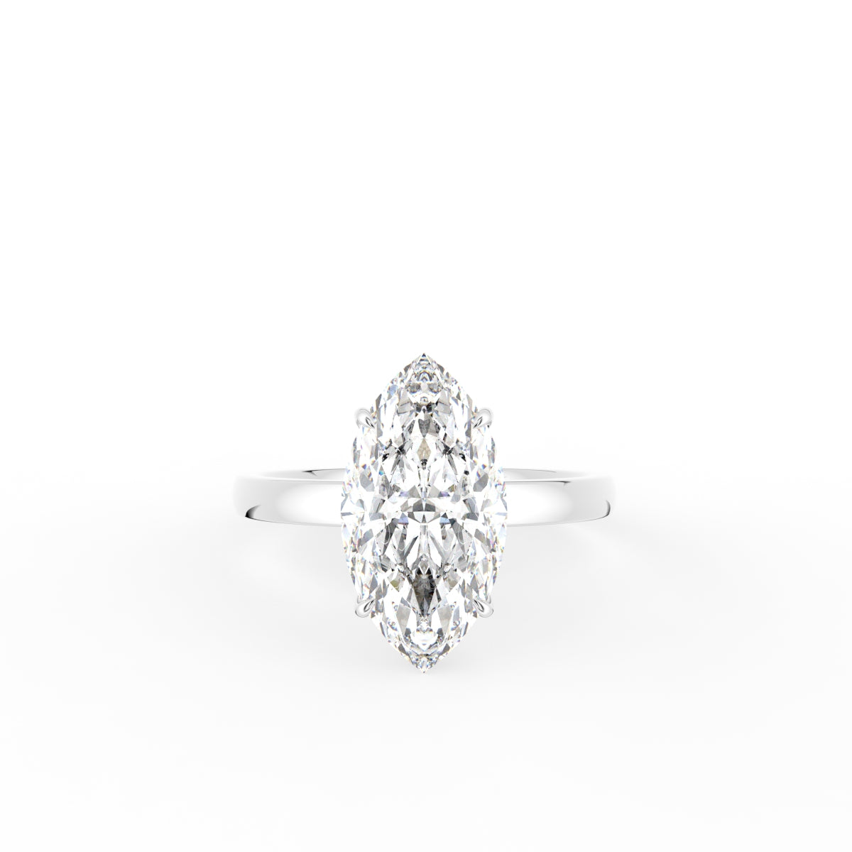 18K Solitaire Marquise Diamond Ring — TOP