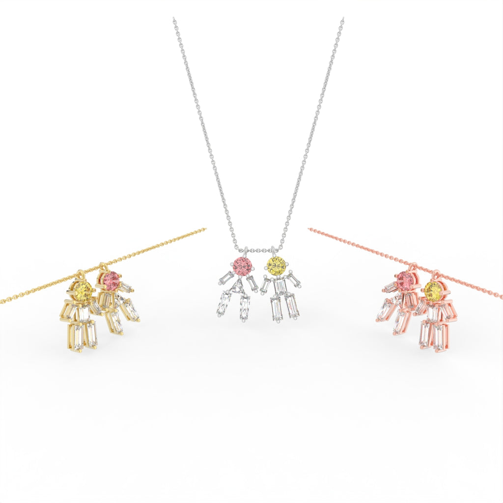 Sterling Silver Diamond Pendant — 3 COLOR