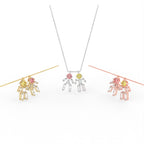 Sterling Silver Diamond Pendant — 3 COLOR