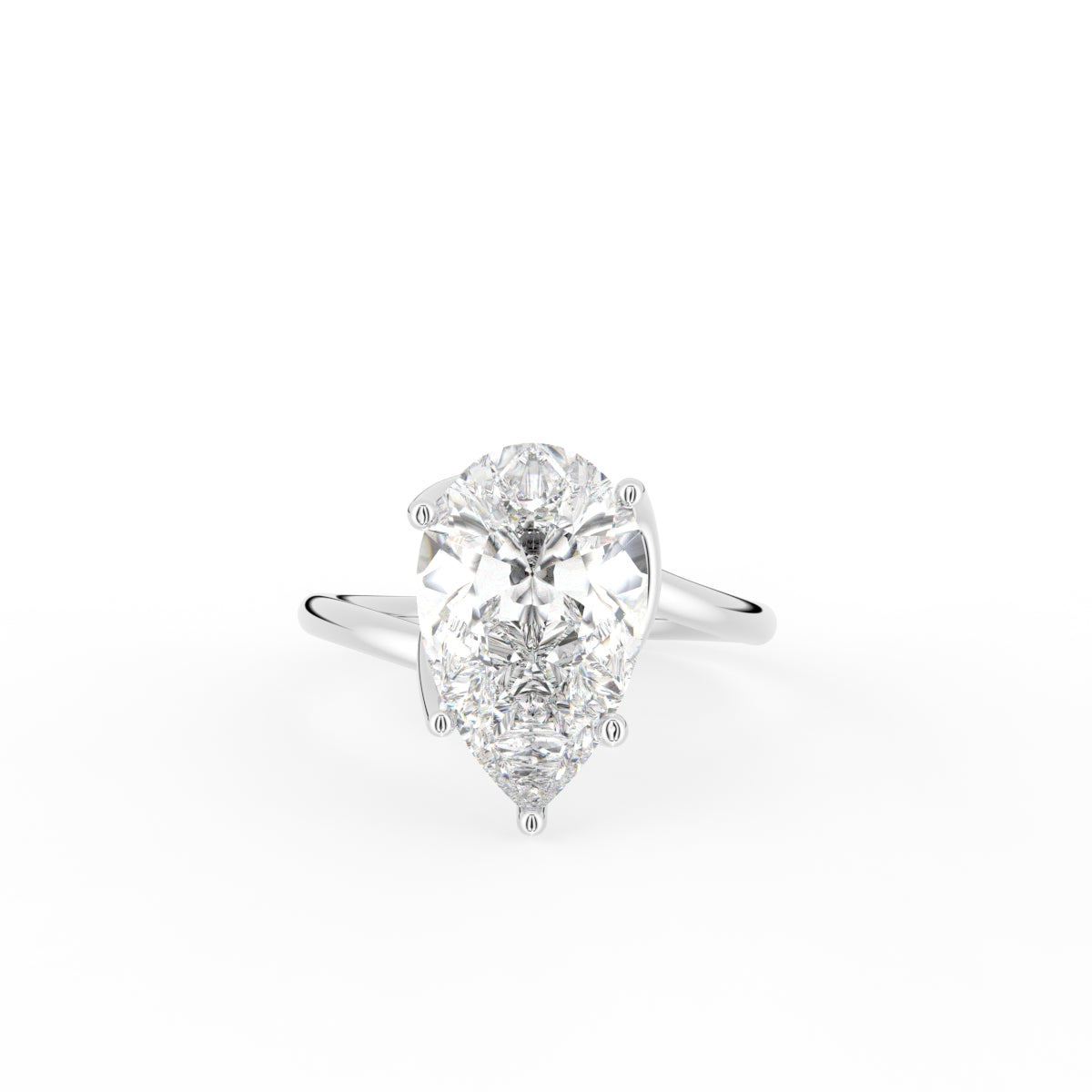 vimg:FJ6336|vimg:FJ6337|vimg:FJ6338|18K Solitaire Pear Diamond Ring — TOP
