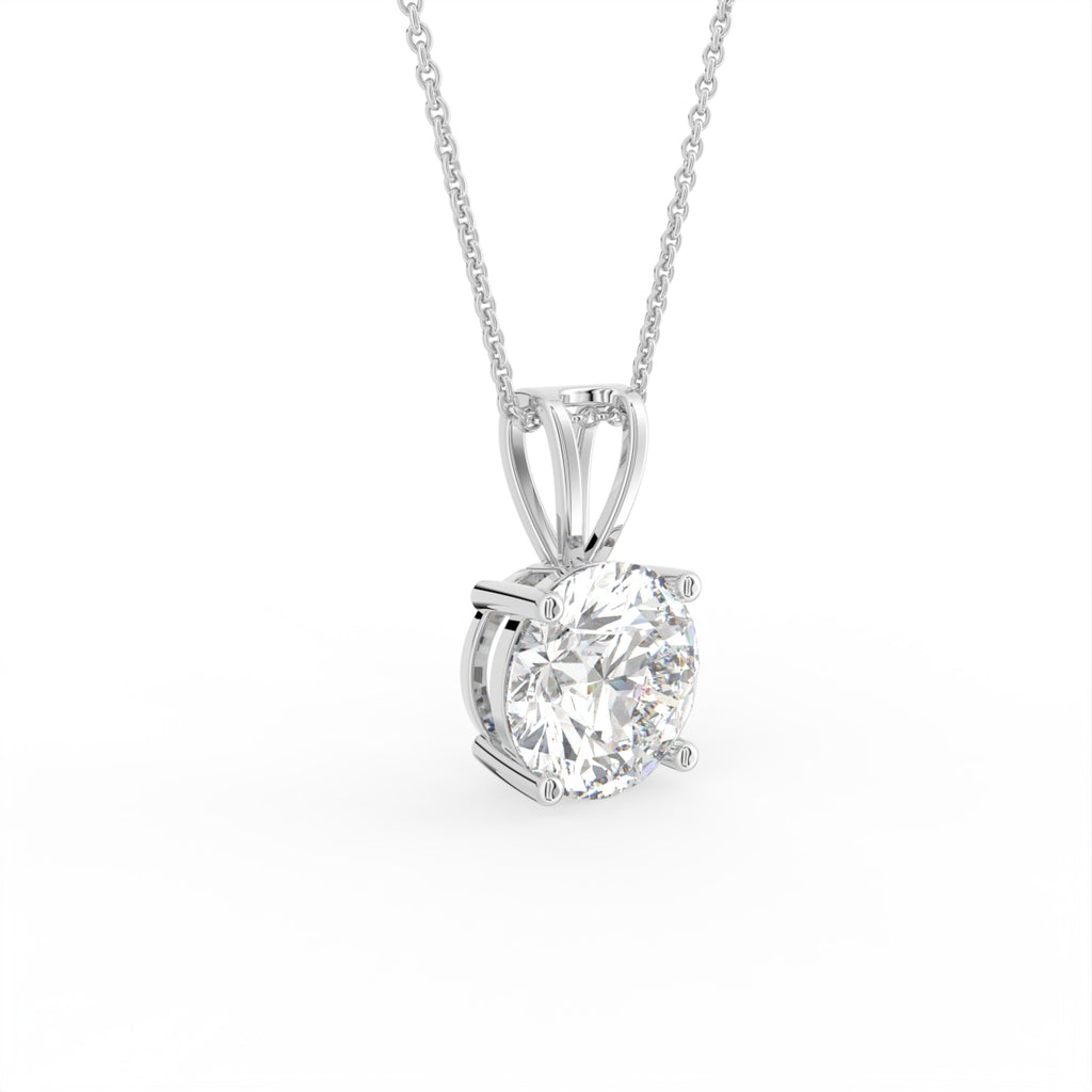 18K Solitaire Diamond Pendant — 3D VIEW