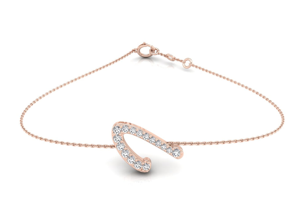 18K Alphabet Diamond Bracelet — TOP