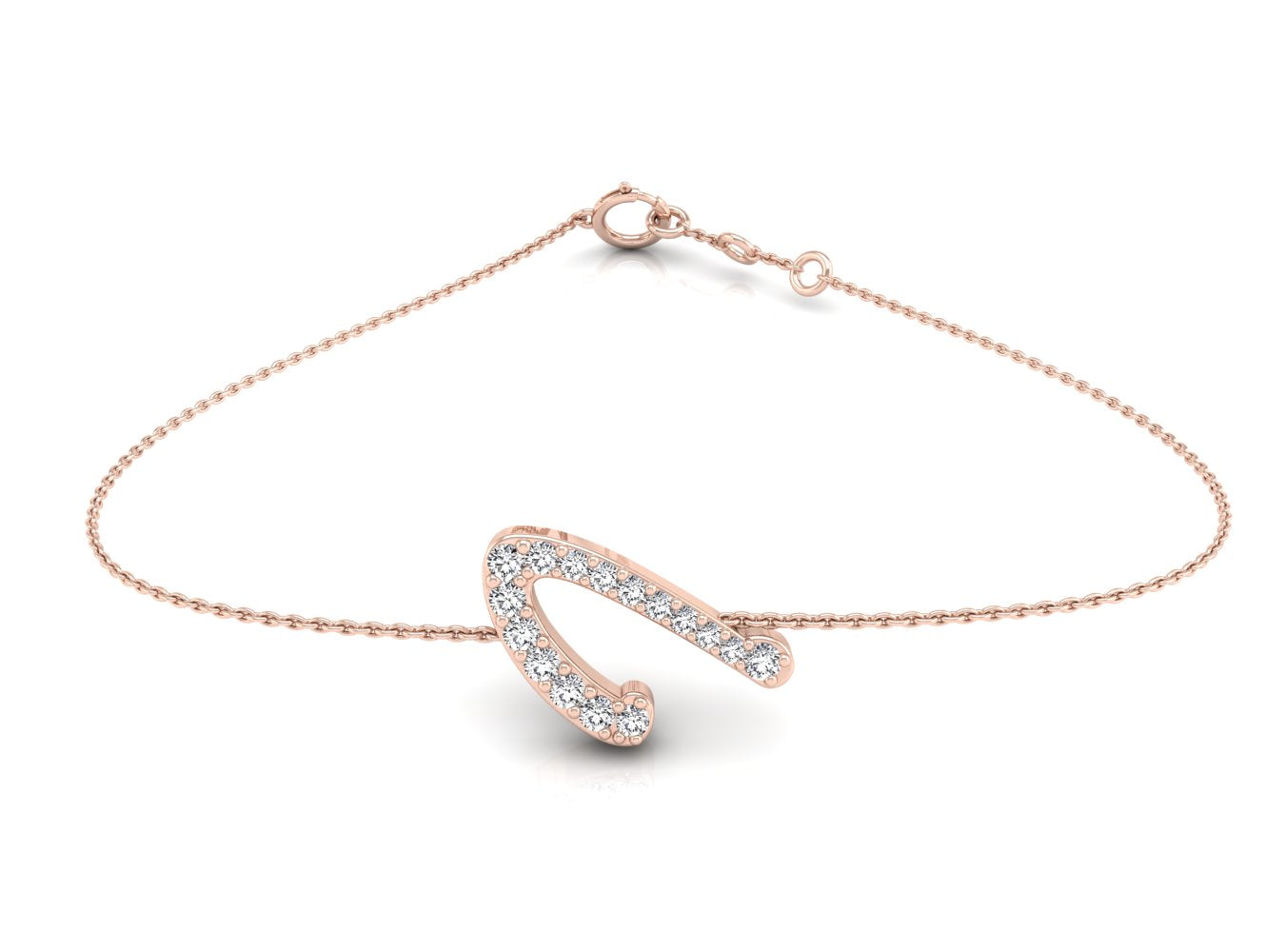 18K Alphabet Diamond Bracelet — TOP