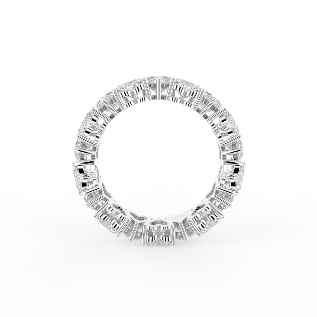 18K White Gold Eternity Heart Diamond Ring — FRONT