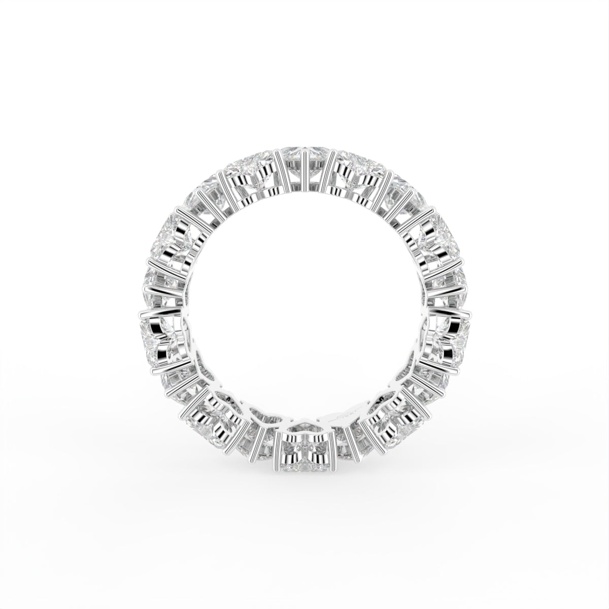 18K White Gold Eternity Heart Diamond Ring — FRONT