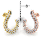 18K Peacock Feather Diamond Earrings — 3 COLOR