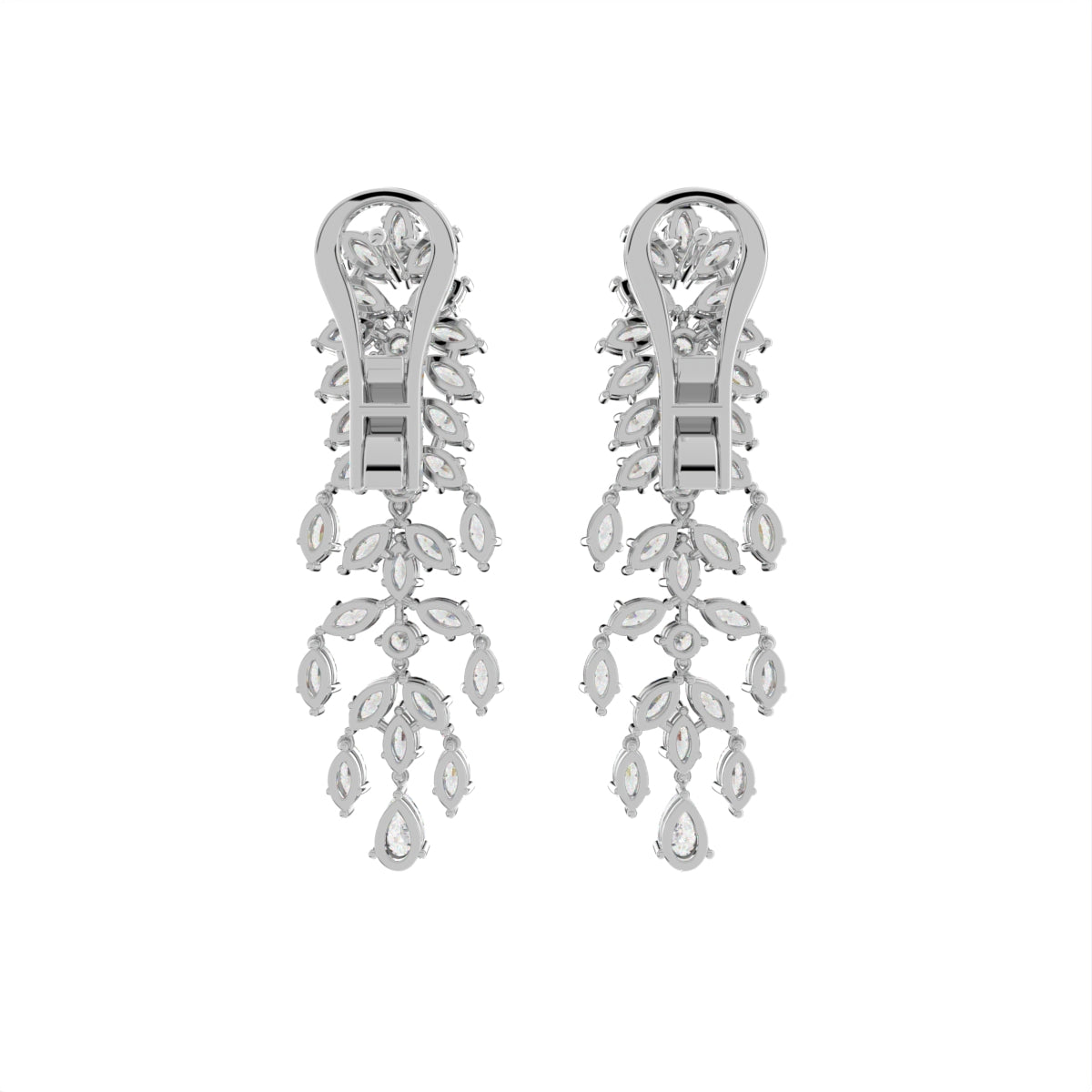 18K Bespoke Chandelier Diamond Earrings — BACK