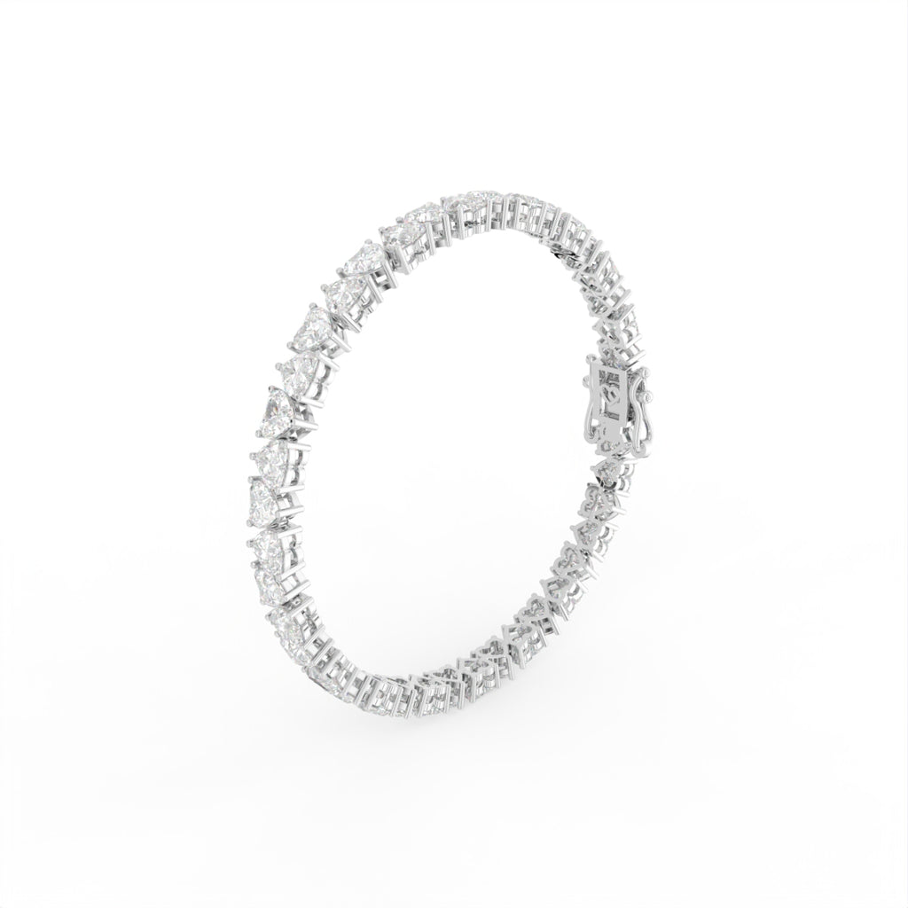 18K Heart Diamond Bracelet — 3D VIEW